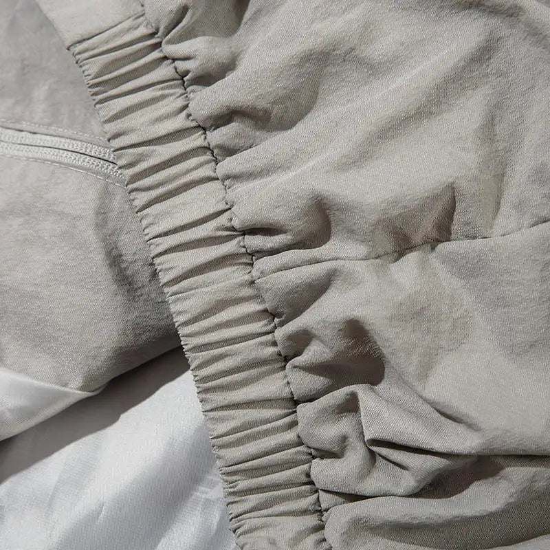 Y2k color contrast zipped windbreaker jacket for stylish outerwear