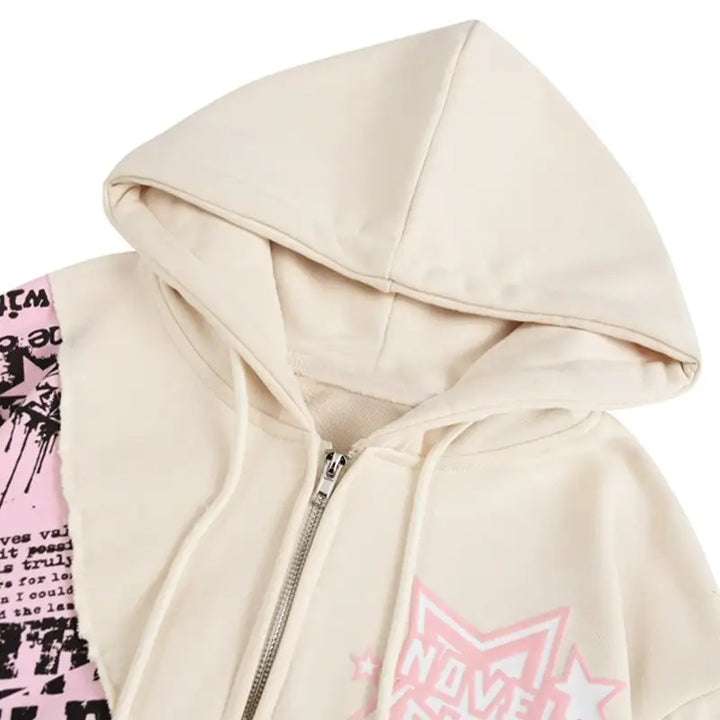 Y2k color rip oversized hoodie for streetwear collection - hoodies