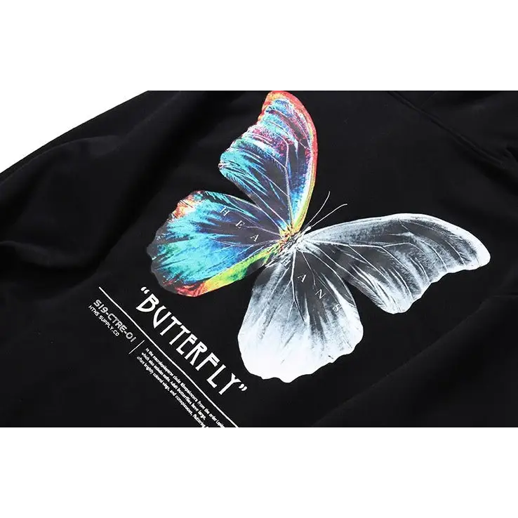 Y2k colorful butterfly print hoodie for a stylish wardrobe upgrade - hoodies