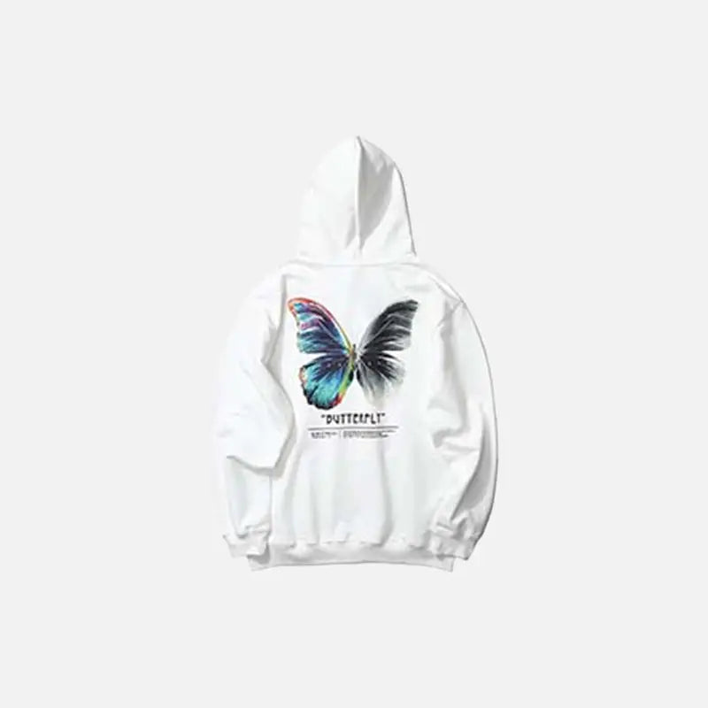 Y2k colorful butterfly print hoodie for a stylish wardrobe upgrade - hoodies