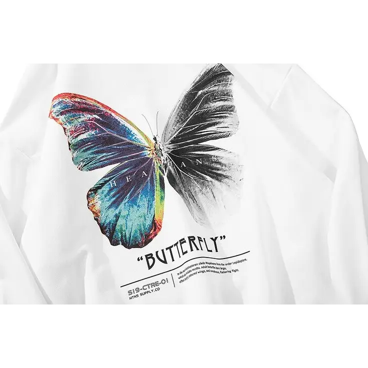 Y2k colorful butterfly print hoodie for a stylish wardrobe upgrade - hoodies