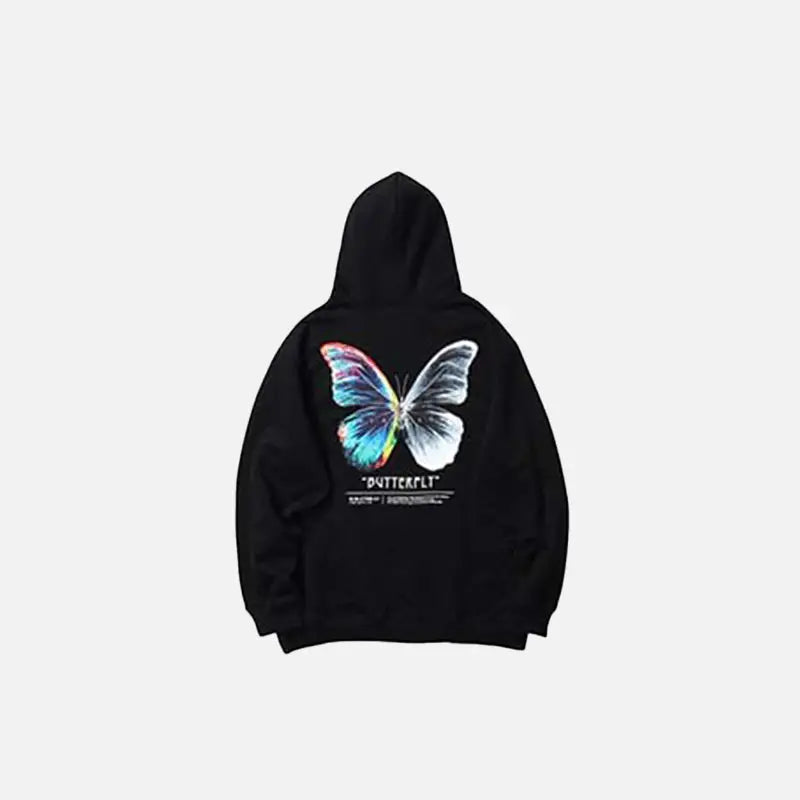 Y2k colorful butterfly print hoodie for a stylish wardrobe upgrade - hoodies