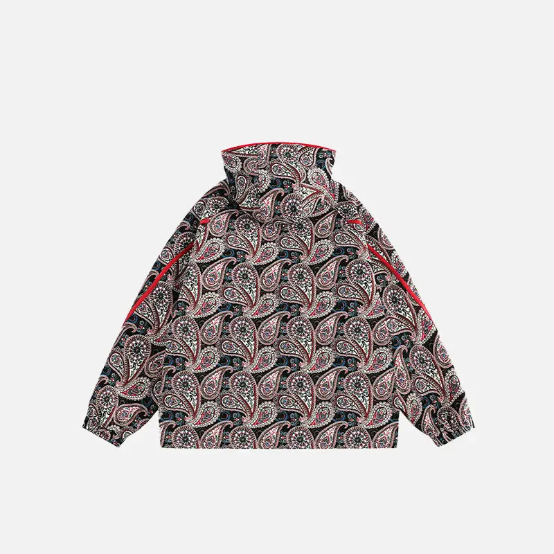 Colorful y2k cashew flower print jacket in luxurious fabric - jackets
