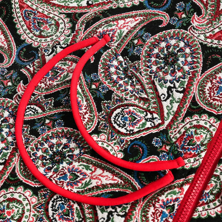 Colorful y2k cashew flower print jacket in luxurious fabric - jackets