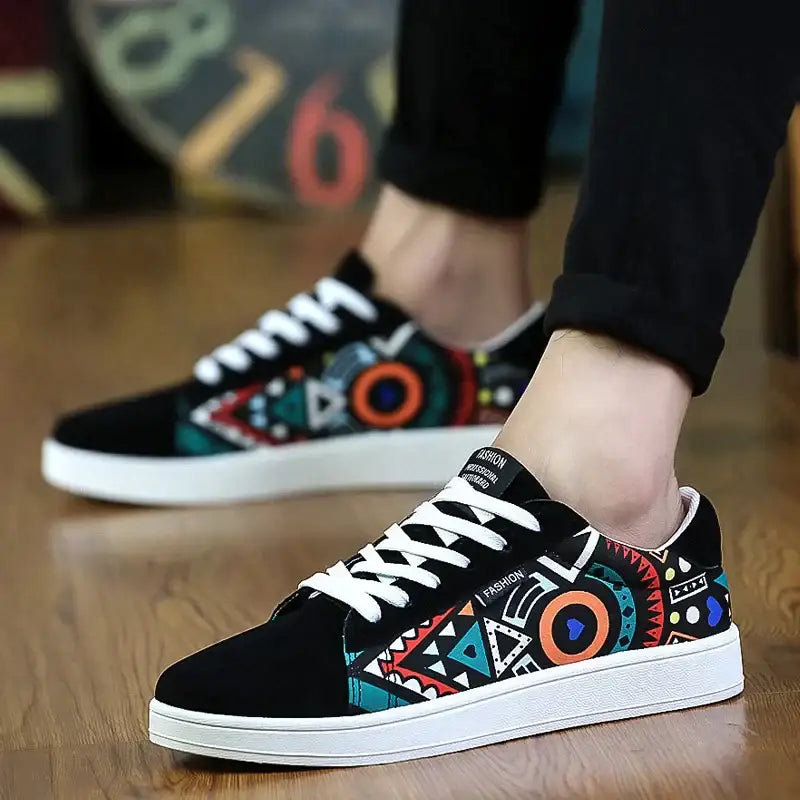 Colorful y2k graffiti skateboard shoes for stylish comfort - shoes