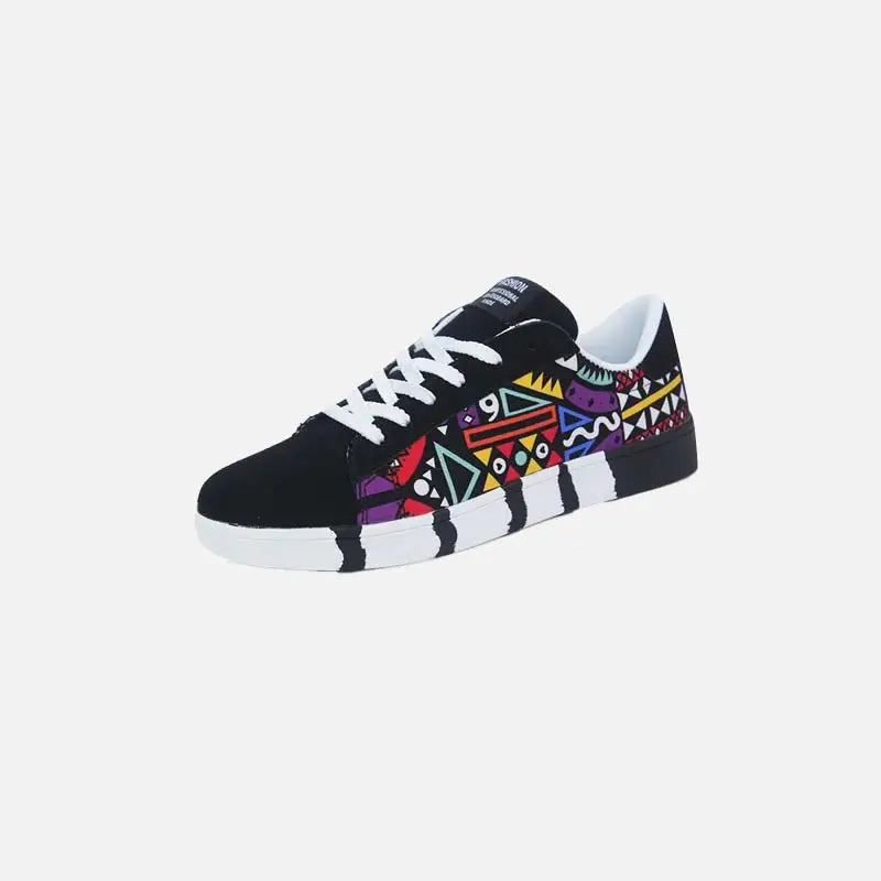 Colorful y2k graffiti skateboard shoes for stylish comfort - shoes