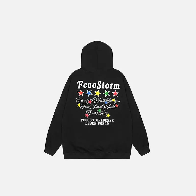 Colorful y2k hoodie with star decoration for fashion-forward style - hoodie