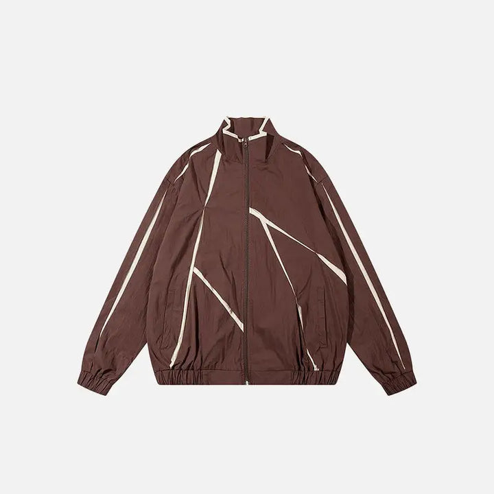 Y2k windbreaker jacket made of high quality polyester - auburn / s