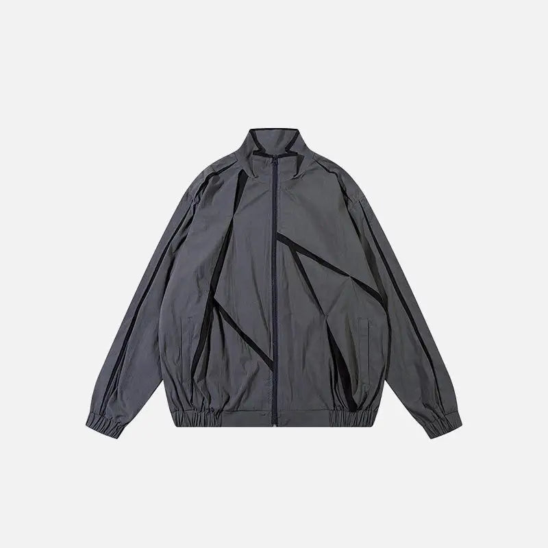 Y2k windbreaker jacket made of high quality polyester - darkgrey / s
