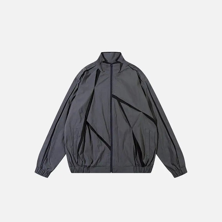 Y2k windbreaker jacket made of high quality polyester - darkgrey / s