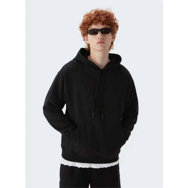 Trendy y2k oversized hoodie with drawstring for comfort and style - black / s - hoodies