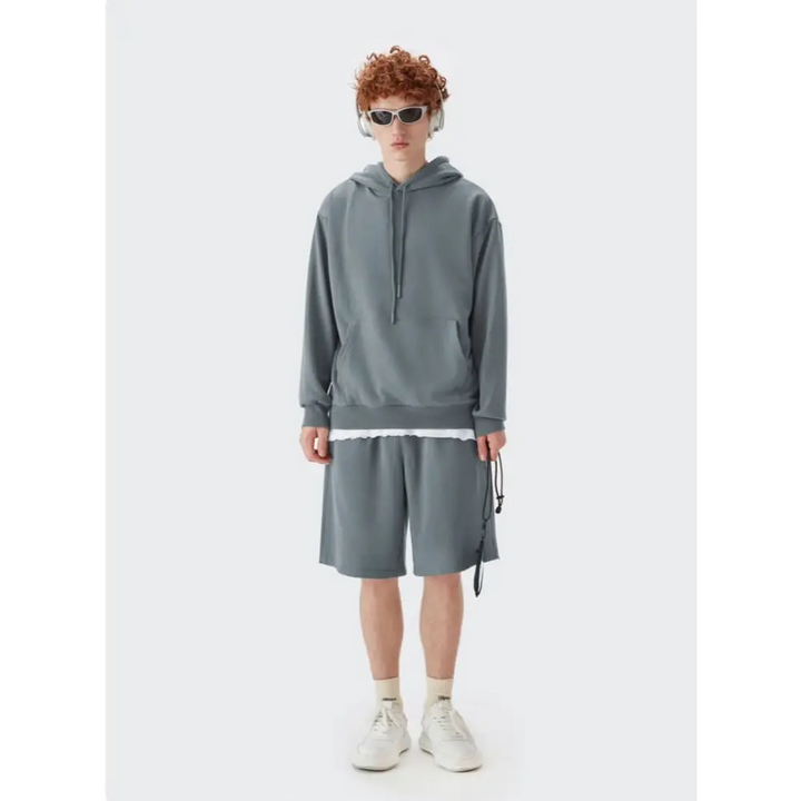 Trendy y2k oversized hoodie with drawstring for comfort and style - gray-blue / s - hoodies