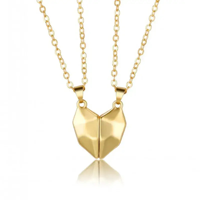 Collier y2k pour couples avec cœurs magnétiques - gold - necklaces