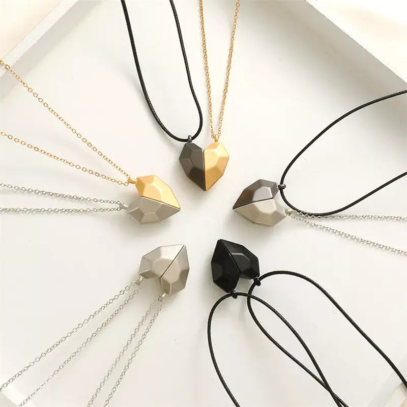 Collier y2k pour couples avec cœurs magnétiques - necklaces