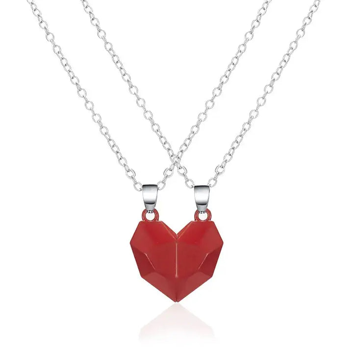 Collier y2k pour couples avec cœurs magnétiques - red - necklaces