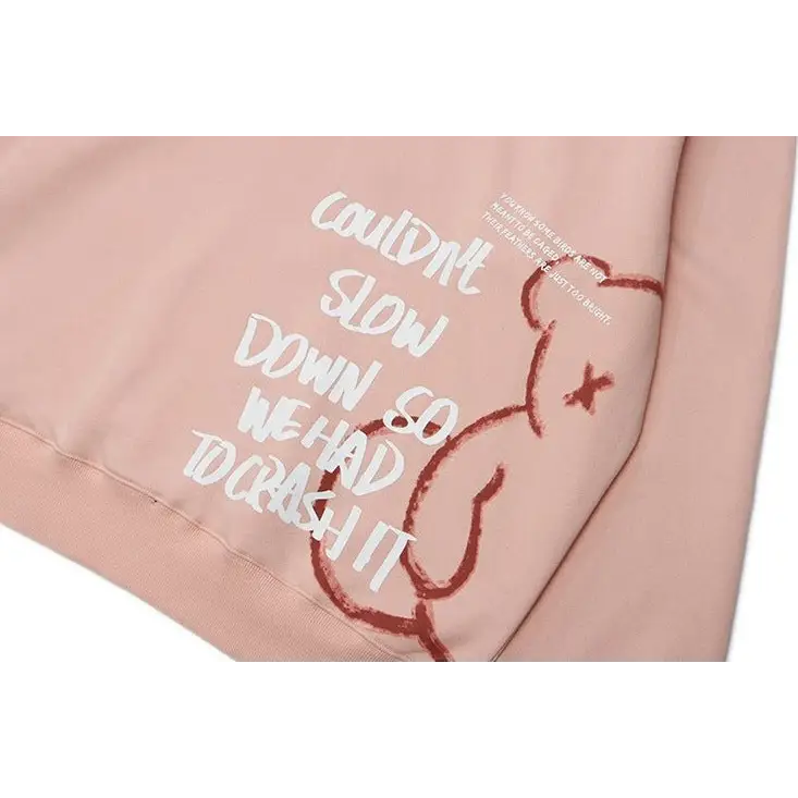 Y2k hoodie with original design featuring crushed bear - hoodies