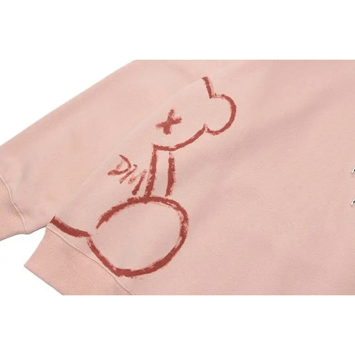 Y2k hoodie with original design featuring crushed bear - hoodies