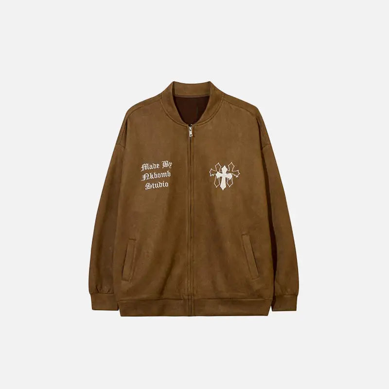 Original y2k varsity style jacket in high quality acrylic - auburn / m - varsity jackets