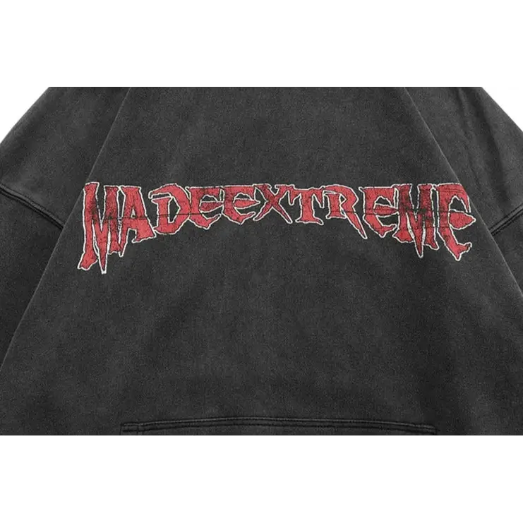 Crucifix washed hoodie for y2k streetwear style - hoodies