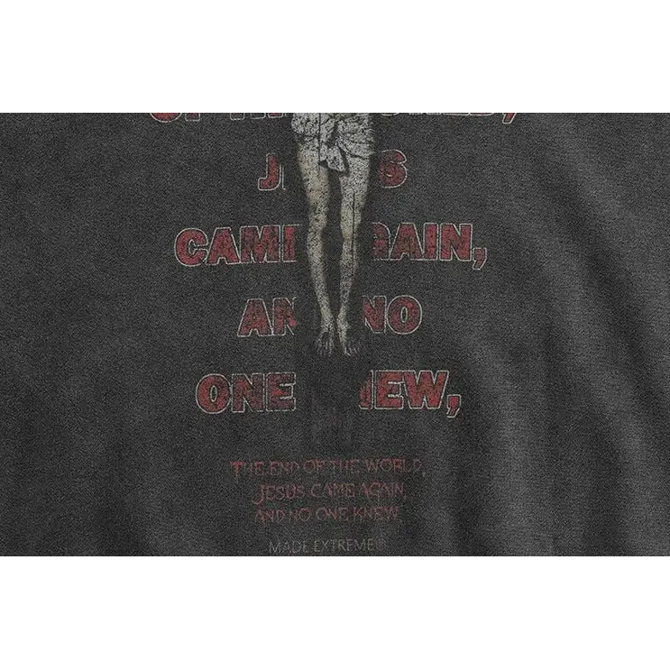 Crucifix washed hoodie for y2k streetwear style - hoodies