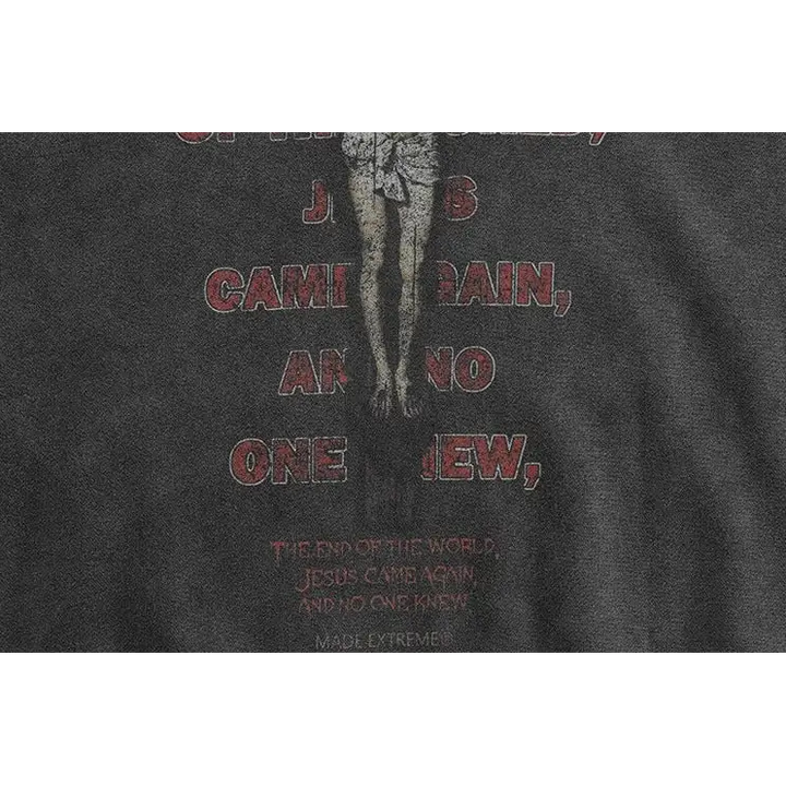 Crucifix washed hoodie for y2k streetwear style - hoodies