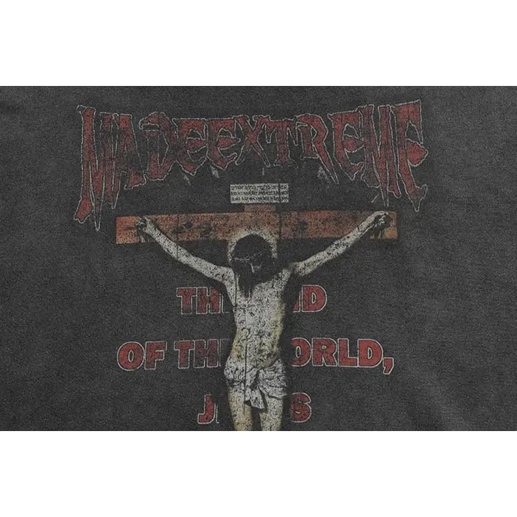 Crucifix washed hoodie for y2k streetwear style - hoodies