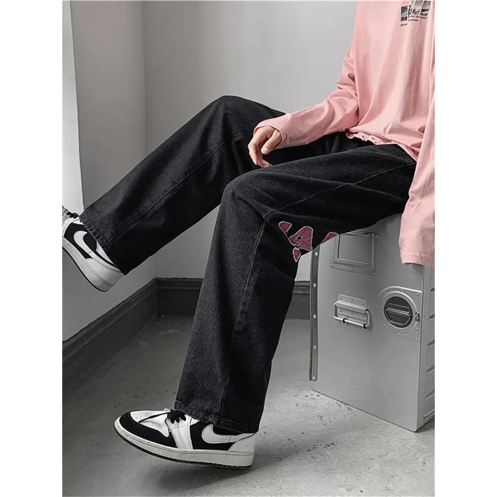 Custom streetwear jeans - unique y2k design - s