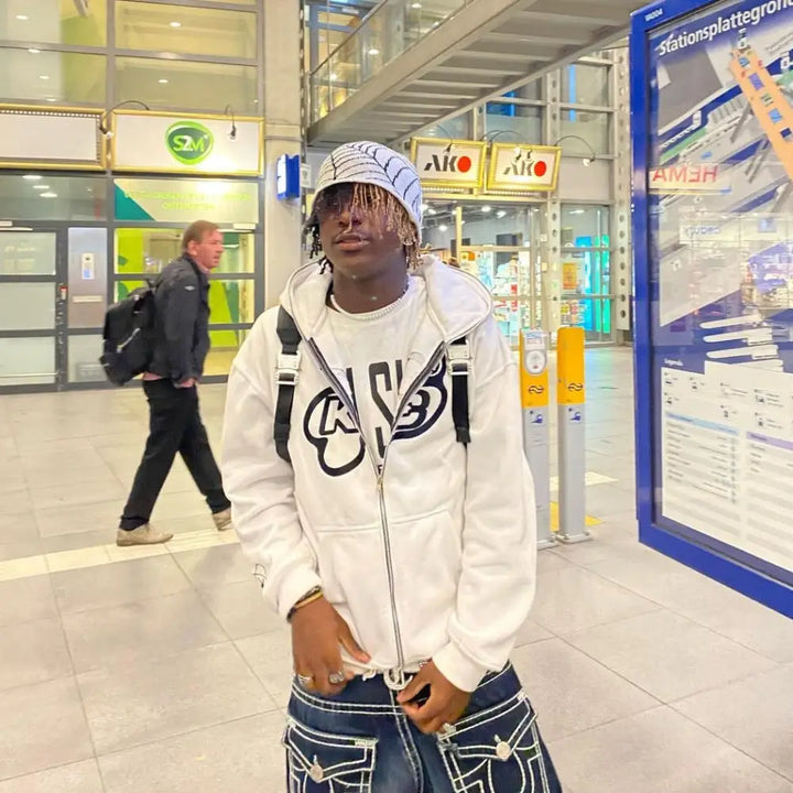 Custom y2k zippered hoodies in 3 colors