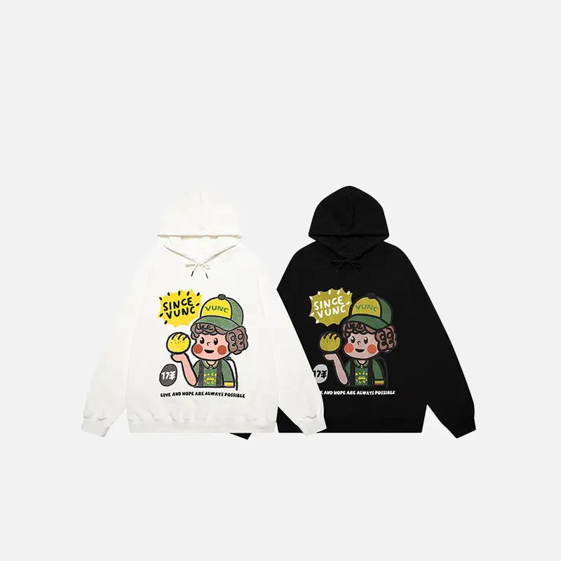 Y2k cute boy graphic print oversized hoodie for comfort and style - hoodies