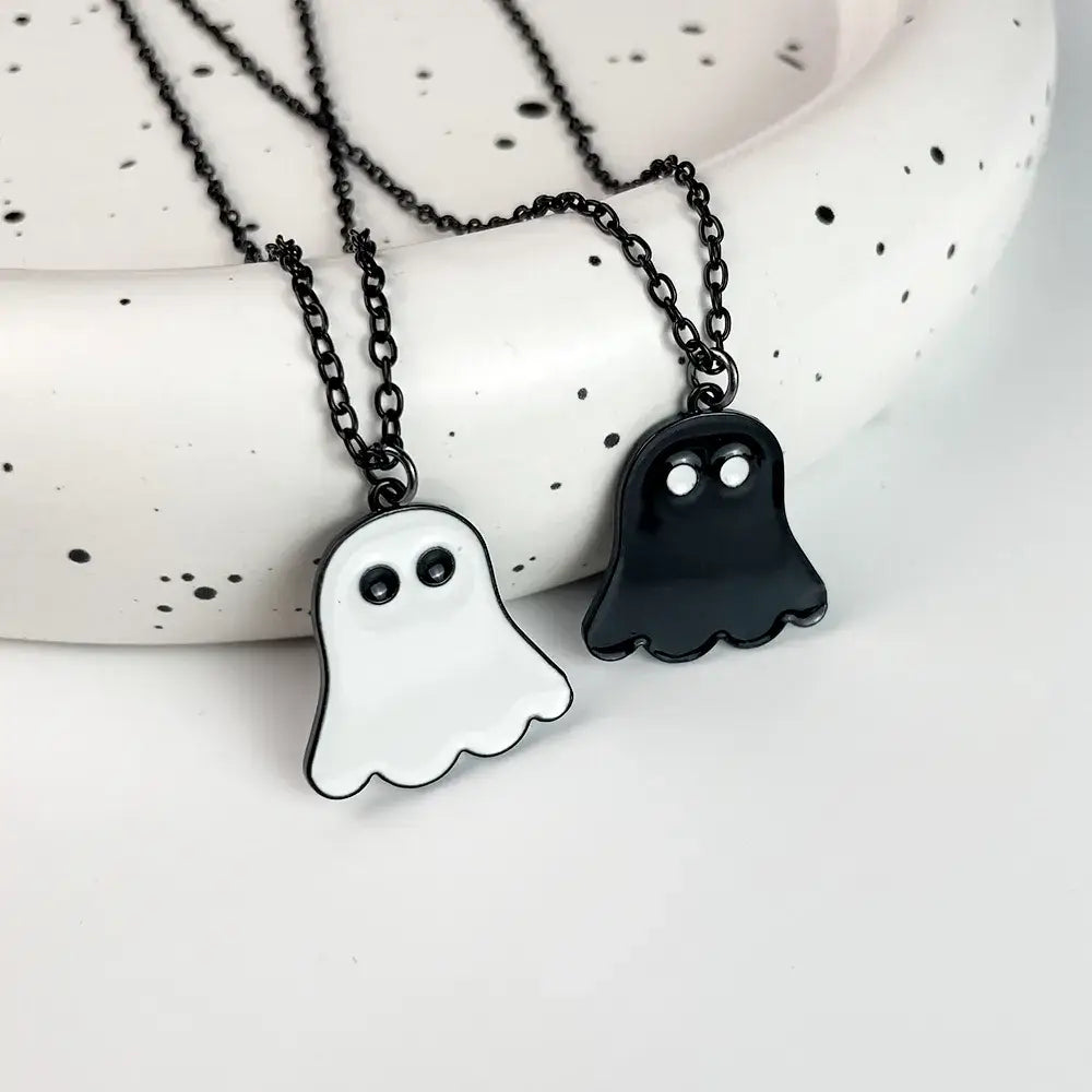 Cute ghosts pendant in zinc alloy for enchanting style - necklaces