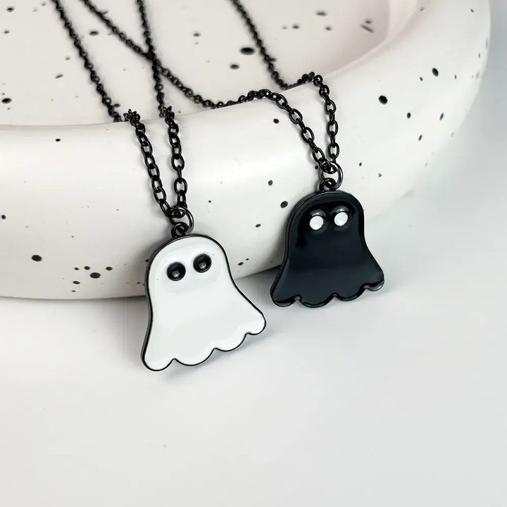 Cute ghosts pendant in zinc alloy for enchanting style - necklaces