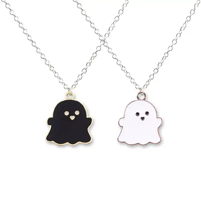 Cute ghosts pendant in zinc alloy for enchanting style - necklaces