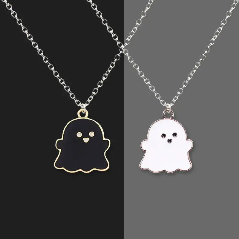 Cute ghosts pendant in zinc alloy for enchanting style - necklaces