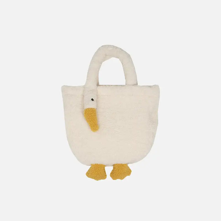Cute goose bag y2k in soft lambswool with animal print zipper handbag handbags