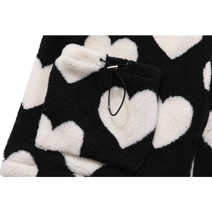 Y2k heart-shaped jacket for retro style and comfort - furry