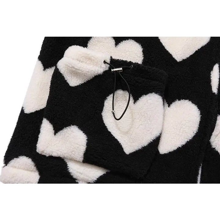 Y2k heart-shaped jacket for retro style and comfort - furry