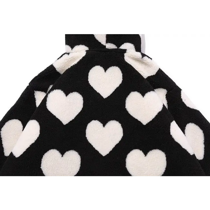 Y2k heart-shaped jacket for retro style and comfort - furry