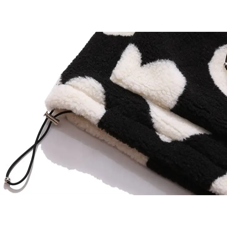 Y2k heart-shaped jacket for retro style and comfort - furry