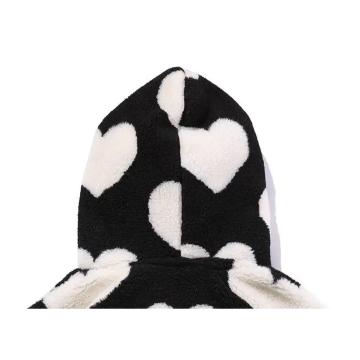 Y2k heart-shaped jacket for retro style and comfort - furry