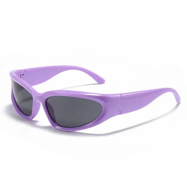 Y2k cyberpunk sunglasses with durable plastic frame for unbeatable style - d15 purple gray / as photos showing