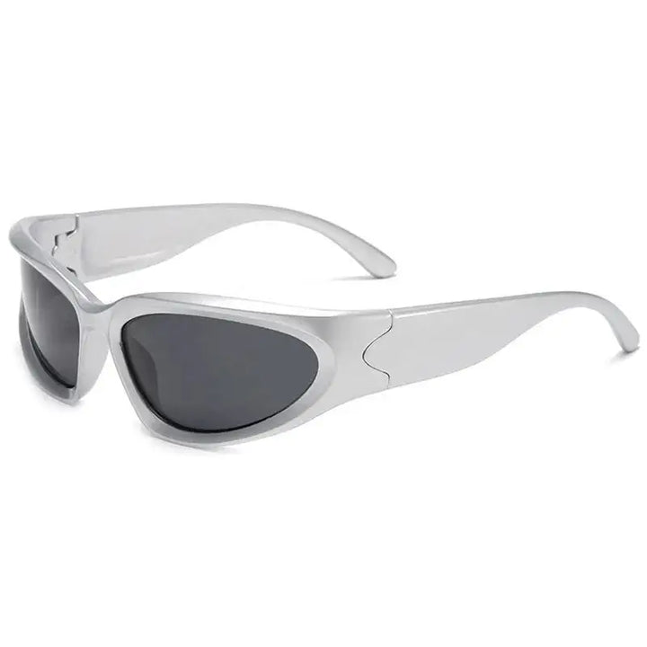 Y2k cyberpunk sunglasses with durable plastic frame for unbeatable style - f05 silver black / as photos showing