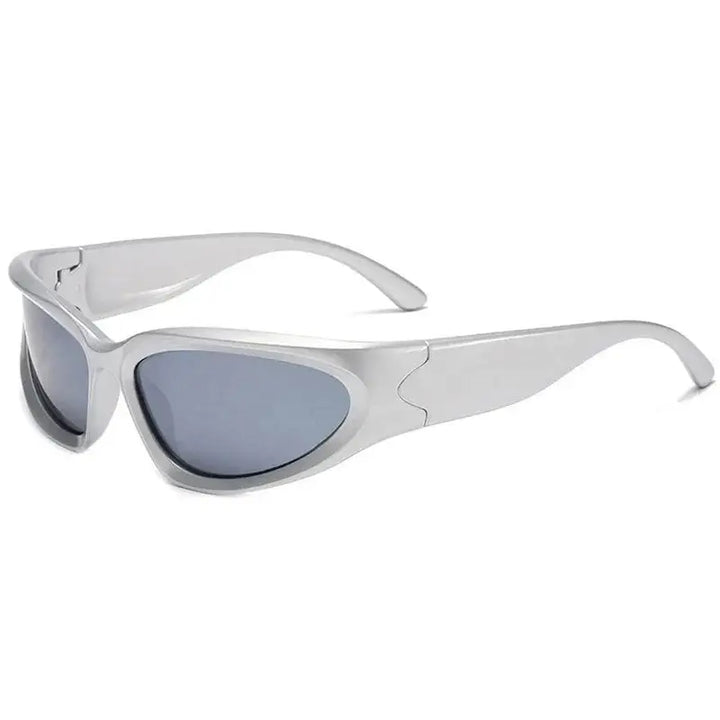 Y2k cyberpunk sunglasses with durable plastic frame for unbeatable style - f17 silver / as photos showing
