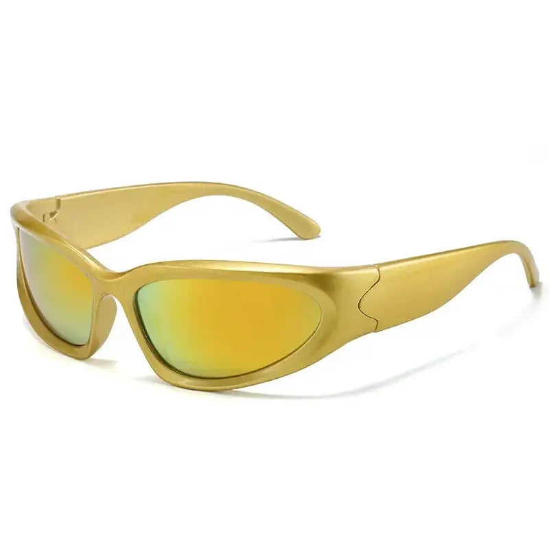 Y2k cyberpunk sunglasses with durable plastic frame for unbeatable style - gold mirror / as photos showing
