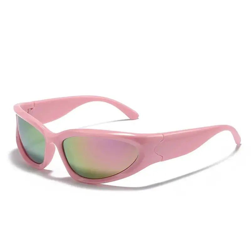 Y2k cyberpunk sunglasses with durable plastic frame for unbeatable style - pink film / as photos showing