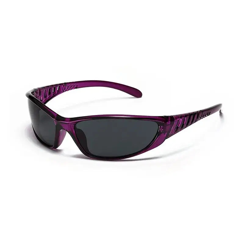 Y2k cyberpunk sunglasses with durable plastic frame for unbeatable style - purple black / as photos showing