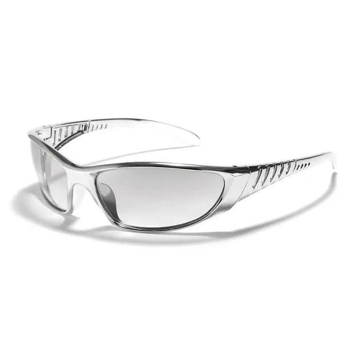 Y2k cyberpunk sunglasses with durable plastic frame for unbeatable style - silver / as photos showing