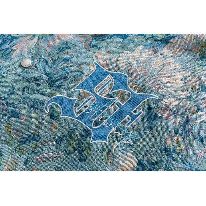 Y2k floral print varsity style jacket with daisy flowers