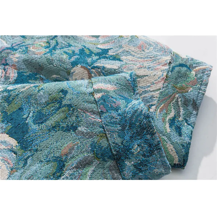 Y2k floral print varsity style jacket with daisy flowers