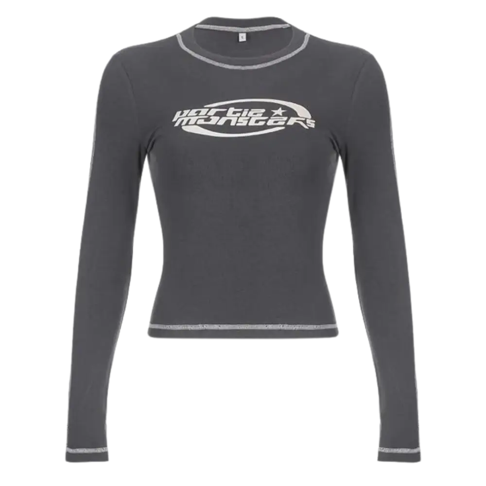 Y2k washed gray slim fit denim sweater for urban fashion lovers - grey / s