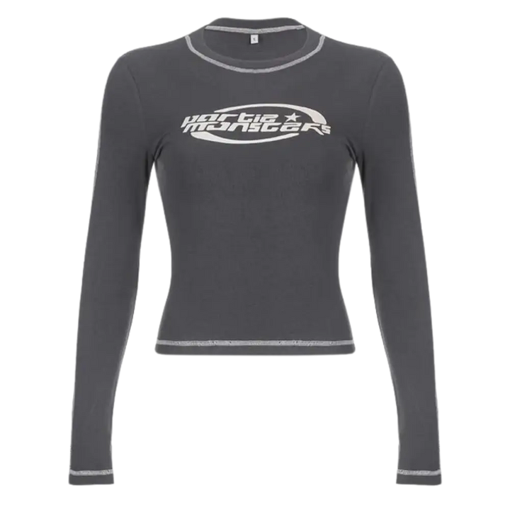 Y2k washed gray slim fit denim sweater for urban fashion lovers - grey / s